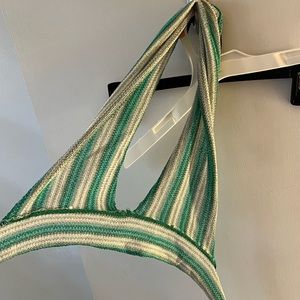 Haulter crop knit top